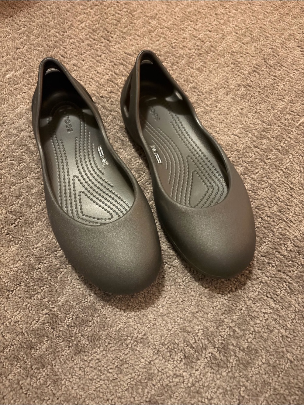 CROCS Women's Black Slip-On Ballet Flats